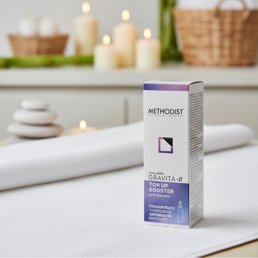METHODIST Ton Up Booster su sfondo centro benessere