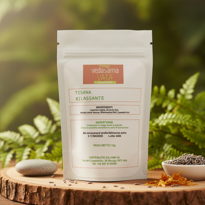 Tisana Rilassante con sfondo naturale